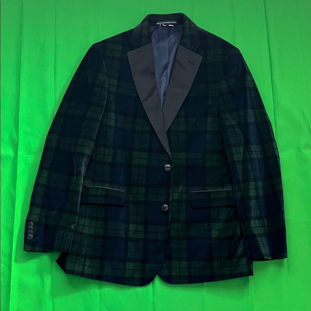 Tommy Hilfiger Dark Green Plaid Blazer